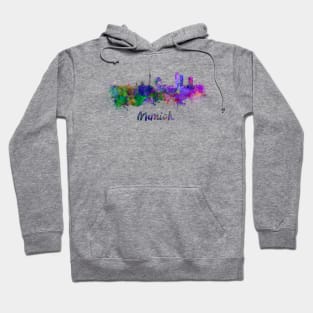 Munich skyline in watercolor Hoodie